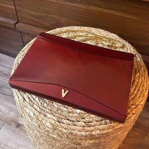 Mario Valentino Rare Vintage Red Clutch/Shoulder Bag